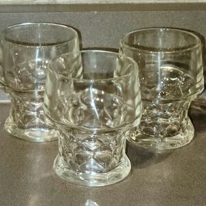 Set of 3 Anchor Hocking Georgian Honeycomb Glass Tumblers